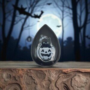 43.74 Carat Pear-Shaped Engraved Black Onyx Gemstone